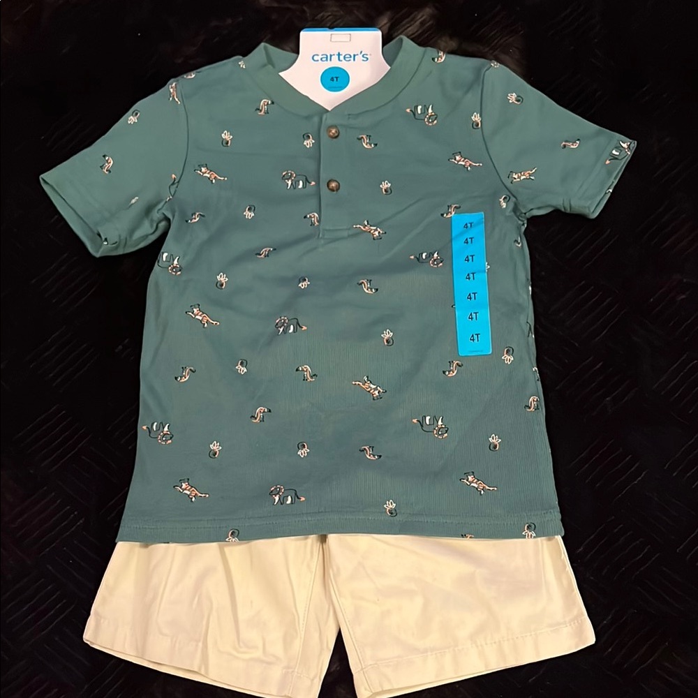 Carter's 2 pc Shirt and Shorts Set. Toddler Boys 4T